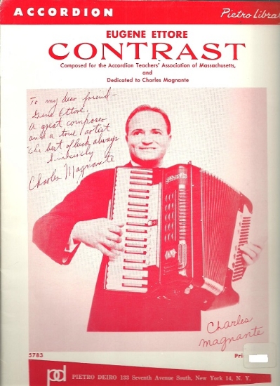 Picture of Contrast, Eugene Ettore, dedicated to Charles Magnante, accordion solo sheet music