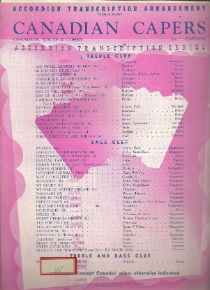 Picture of Canadian Capers, Gus Chandler, Bert White & Henry Cohen, arr. Frank Gaviani, accordion solo sheet music