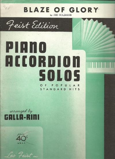 Picture of Blaze of Glory, Abe Holzmann, arr. Galla-Rini, accordion solo sheet music
