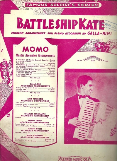 Picture of Battleship Kate, Wilbur C. Sweatman, arr. Galla-Rini, accordion solo sheet music