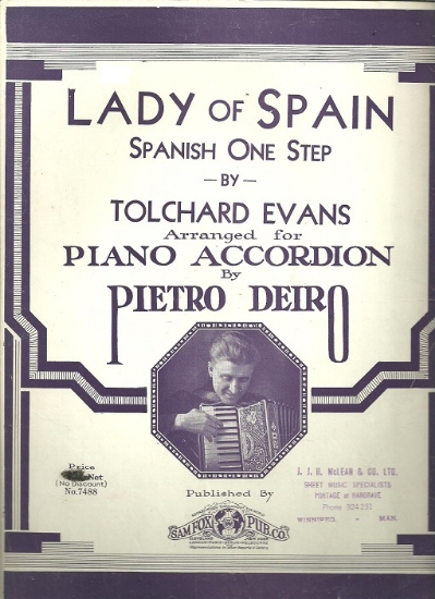 Picture of Lady of Spain, Tolchard Evans, arr. by Pietro Deiro, accordion solo sheet music
