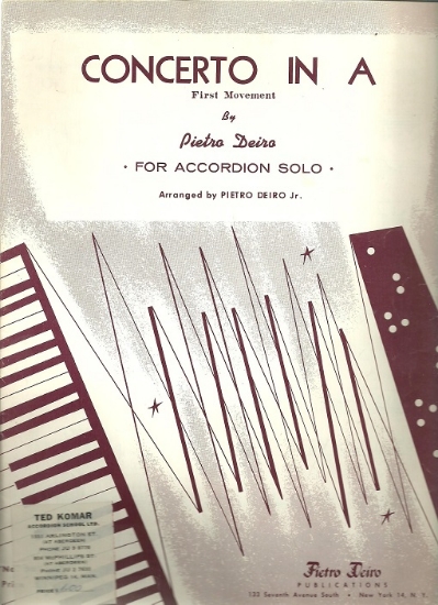 Picture of Concerto in A (first movement only), Pietro Deiro, accordion solo sheet music