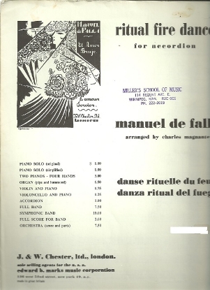 Picture of Ritual Fire Dance, Manuel de Falla, arr. Charles Magnante, accordion solo sheet music, out of print, collectible, rare
