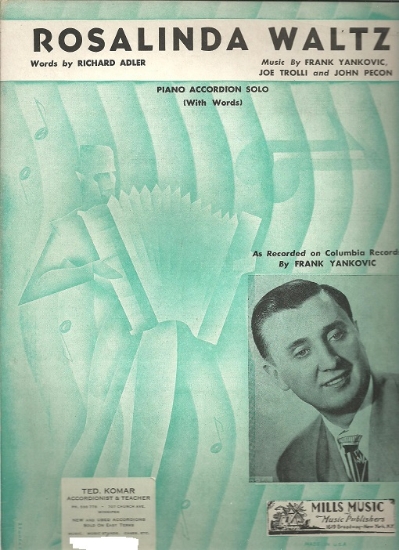 Picture of Rosalinda Waltz, Richard Adler/Frank Yankovic/Joe Trolli /John Pecon, accordion solo sheet music