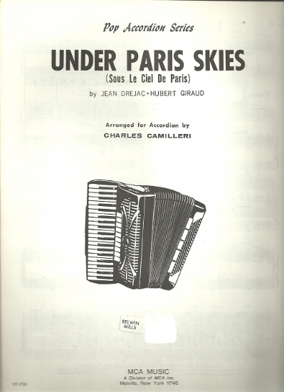 Picture of Under Paris Skies, Jean Drejac & Hubert Giraud, arr. Charles Camilleri, accordion solo sheet music