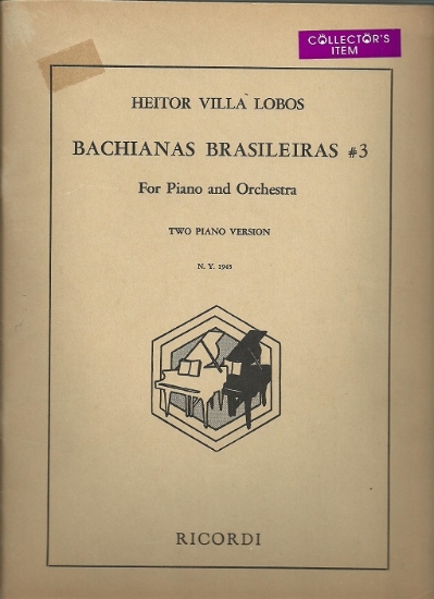 Picture of Bachianas Brasileiras No. 3, Heitor Villa Lobos, piano duo, sheet music folio