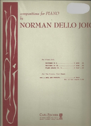 Picture of Aria and Toccata, Norman Dello Joio, piano duo, sheet music folio
