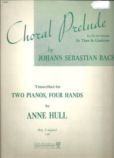 Picture of Chorale Prelude on "In dir ist Freude", In Thee is Gladness, J. S. Bach, arr. Ann Hull, piano duo, sheet music folio