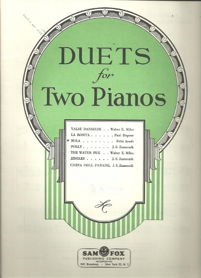Picture of Nola, Felix Arndt, arr. J. S. Zamecnik, piano duo sheet music