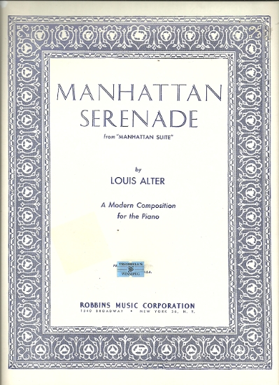 Picture of Manhattan Serenade, Louis Alter, piano solo sheet music