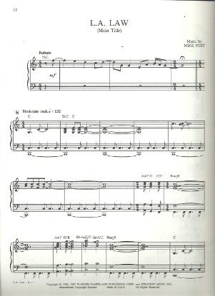 Picture of L. A. Law (Main Title Theme), Mike Post, piano solo, sheet music