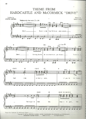 Picture of Drive, theme from "Hardcastle and McCormick", Steve Geyer & Mike Post, sheet music