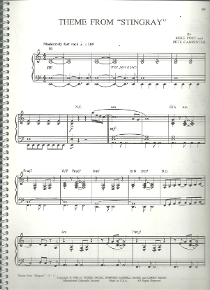 Picture of Theme from TV show "Stingray", Pete Carpenter & Mike Post, piano solo, sheet music