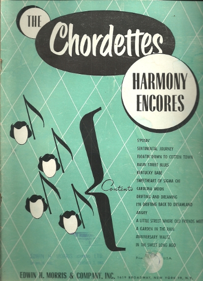 Picture of The Chordettes, Harmony Encores, arr. Walter O. Latzko, sheet music songbook