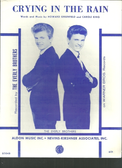 Picture of Crying in the Rain, Howard Greenfield & Carole King, sung by The Everly Brothers, sheet music