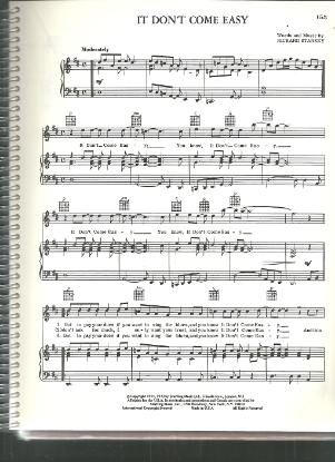 Picture of It Don't Come Easy, Richard Starkey, sung by Ringo Starr, sheet music