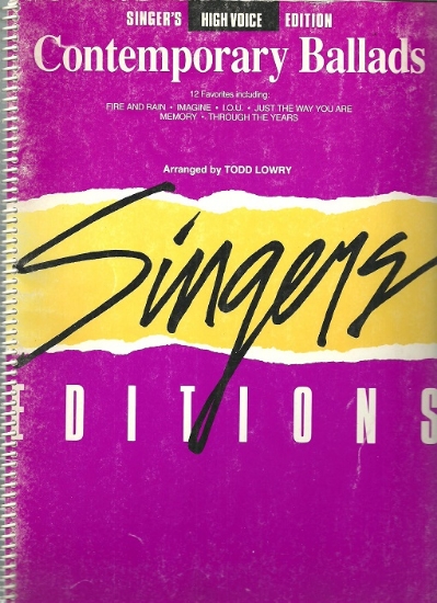 Picture of Contemporary Ballads Singer's Edition, High Voice, arr. Todd Lowry, sheet music songbook