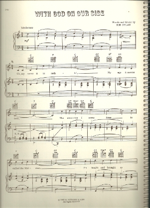 Picture of With God on Our Side, Bob Dylan, sheet music