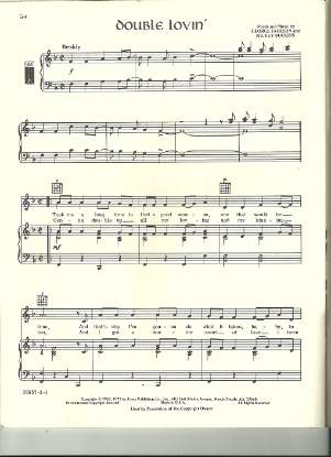 Picture of Double Lovin', George Jackson & Mickey Buckins, sung by the Osmonds, sheet music, pdf copy
