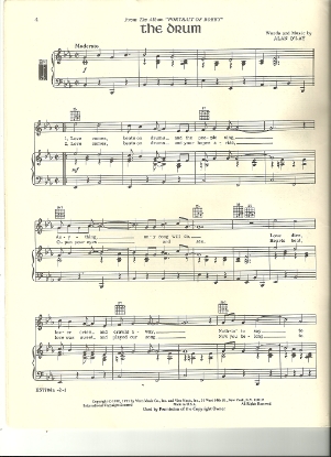 Picture of The Drum, Alan O'Lay, sung by Bobby Sherman, sheet music, pdf copy 