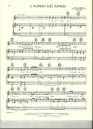 Picture of A Woman Left Lonely, Spooner Oldham & Dan Penn, sung by Janis Joplin, sheet music