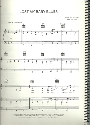 Picture of Lost My Baby Blues, Ben Peters, sung by David Frizzell, sheet music