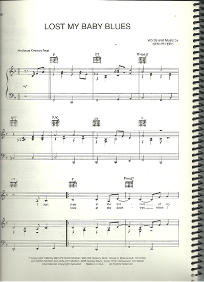 Picture of Lost My Baby Blues, Ben Peters, sung by David Frizzell