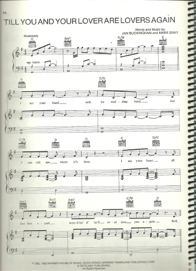 Picture of Till You and Your Lover are Lovers Again, Jan Buckingham & Mark Gray, sung by Engelbert Humperdinck, pdf copy 