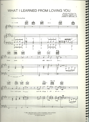 Picture of What I Learned from Loving You, Russell Smith & James H. Brown Jr, sung by Lynn Anderson, sheet music