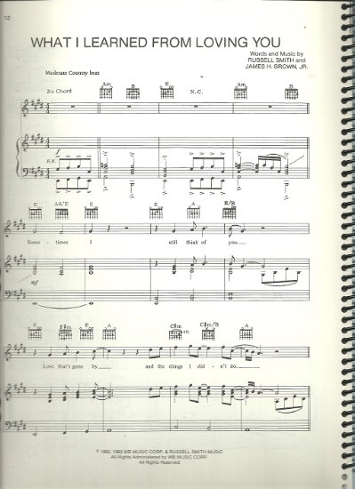 Picture of What I Learned from Loving You, Russell Smith & James H. Brown Jr, sung by Lynn Anderson, sheet music