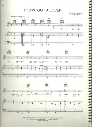 Picture of You've Got a Lover, Shake Russell, recorded by Ricky Scaggs, sheet music