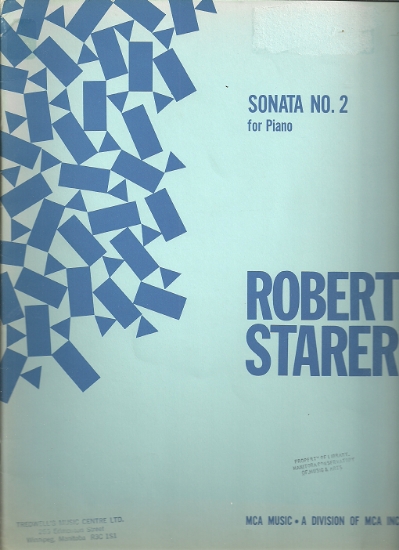 Picture of Sonata No. 2 for Piano, Robert Starer, piano solo folio