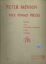 Picture of Five Piano Pieces, Peter Mennin