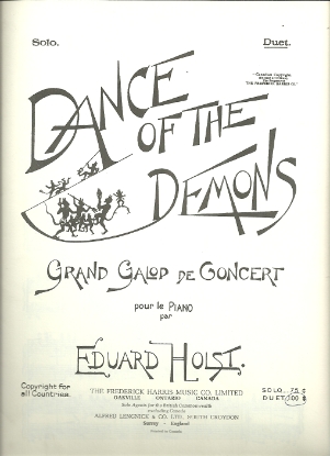 Picture of Dance of the Demons, Grand Galop de Concert, Eduard Holst, piano duet sheet music