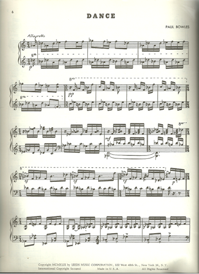 Picture of Dance, Paul Bowles, piano solo 