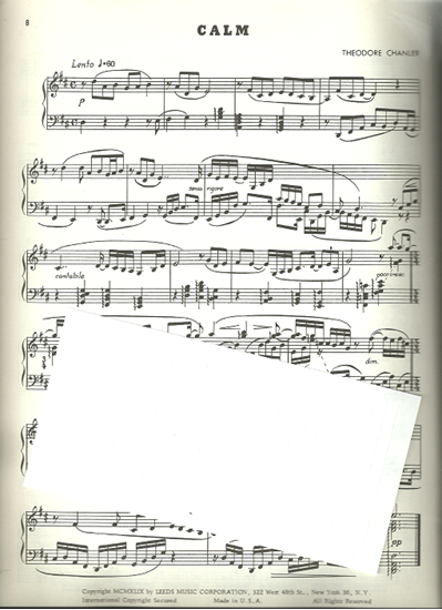Picture of Calm, Theodore Chanler, piano solo