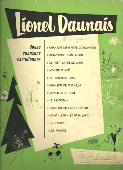 Picture of Douze chansons Canadiennes, Lionel Daumais, sheet music songbook