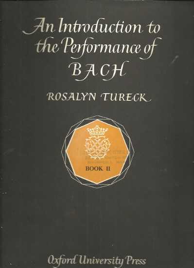 Picture of An Introduction to the Performance of Bach Book 2, Rosalyn Tureck, piano solo folio