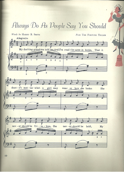 Picture of Always Do as People Say You Should, Victor Herbert, from "The Fortune Teller"