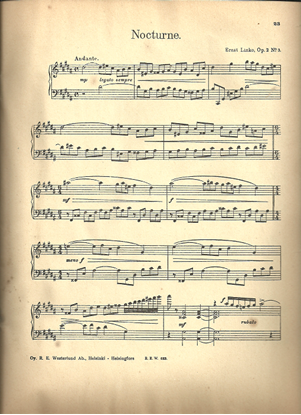 Picture of Nocturne, Ernst Linko, Op. 2 No. 3, piano solo 