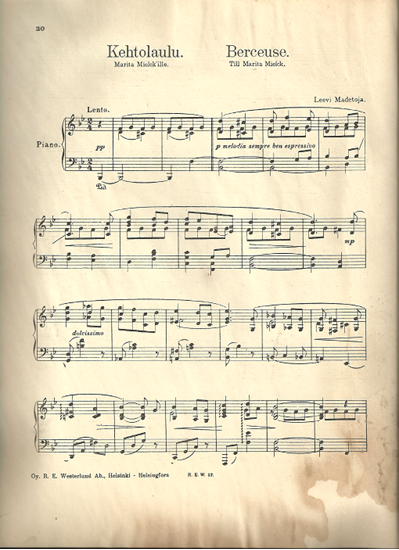 Picture of Kehtolaulu, Berceuse, Leevi Madetoja, piano solo
