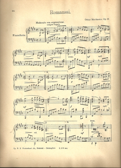 Picture of Romanssi, Oskar Merikanto Op. 12