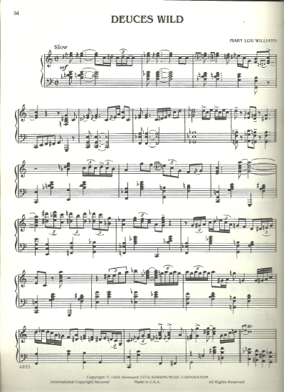 Picture of Deuces Wild, Mary Lou Williams, piano solo, sheet music