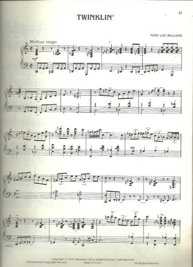 Picture of Twinklin', Mary Lou Williams, piano solo sheet music