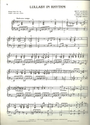 Picture of Lullaby in Rhythm, Benny Goodman/ Edgar Sampson/ Clarence Profit/ Walter Hirsch, arr. by Mary Lou Williams, piano solo sheet music