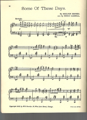 Picture of Some of These Days, Shelton Brooks, arr. by Eddie Carroll 