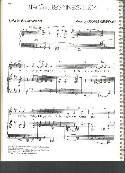 Picture of (I've Got) Beginner's Luck, Ira & George Gershwin, sheet music