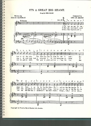 Picture of It's a Great Big Shame, Edgar Bateman & George LeBrunn, sung by Gus Elen, British Music Hall, sheet music