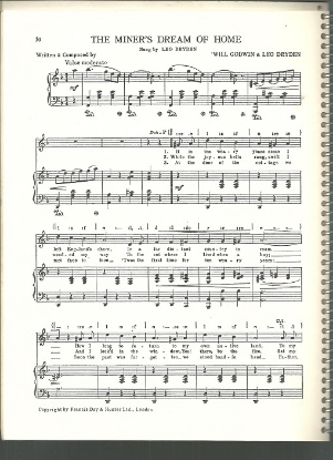 Picture of The Miner's Dream of Home, Will Godwin & Leo Dryden, British Music Hall, sheet music
