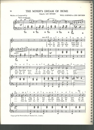 Picture of The Miner's Dream of Home, Will Godwin & Leo Dryden, British Music Hall, sheet music